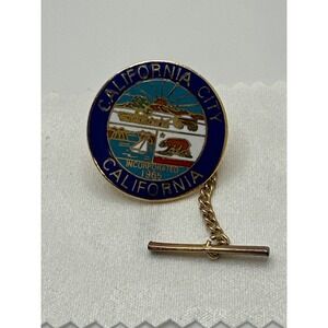California City CA Tie Tac Lapel Pin Gold Tone Incorporated 1967